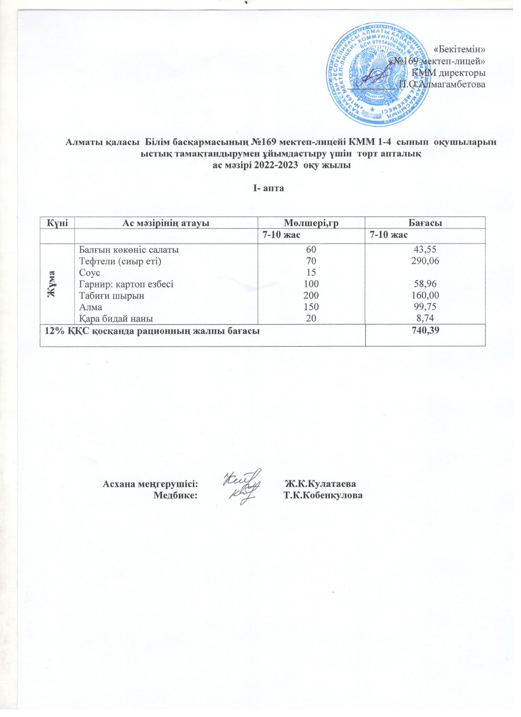 Ас мәзірі 05.05.2023 жыл 1-11 сынып