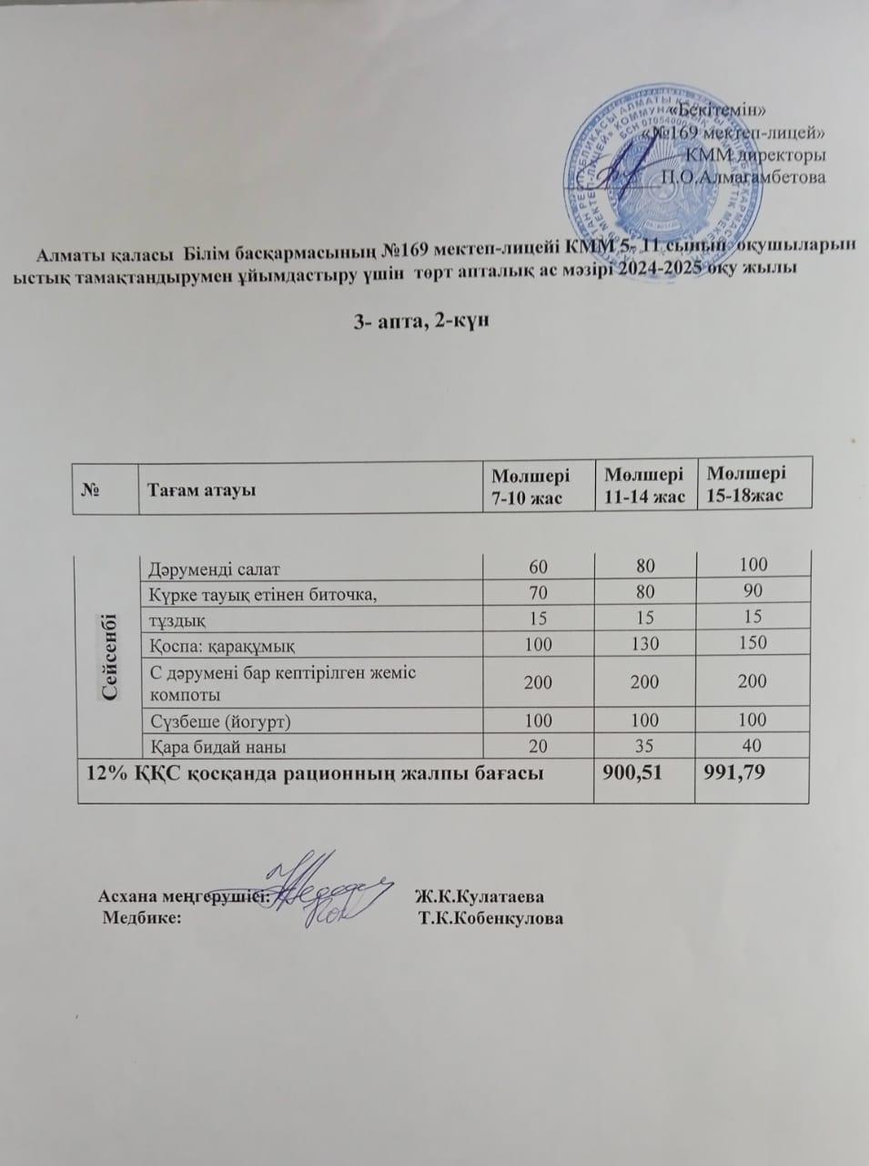 Ас мәзірі 19.11.2024ж