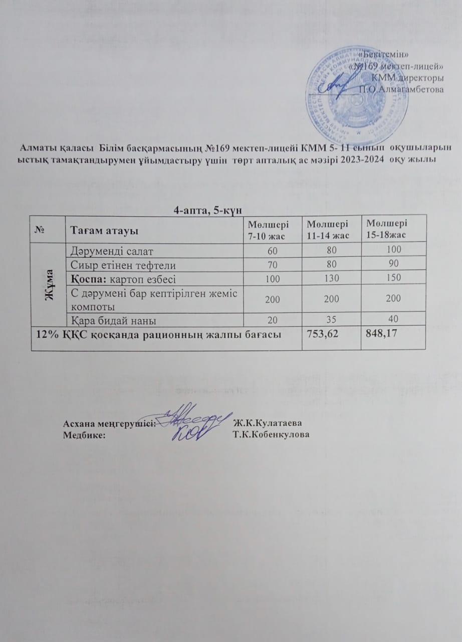 Ас мәзірі 29.11.2024ж