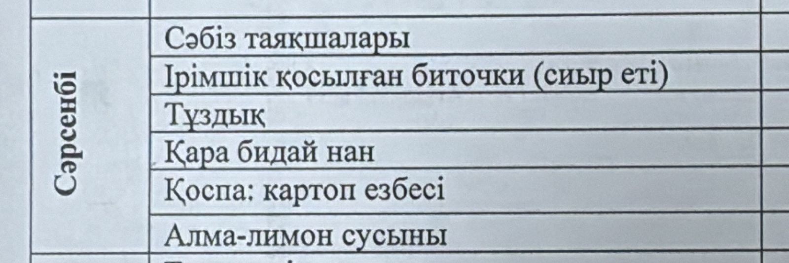 Ас мәзірі 14.01.2026